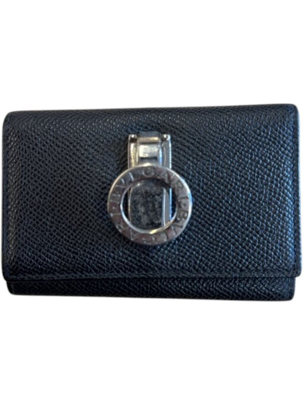 719142CR C1 Bvlgari Key Case Black Leather